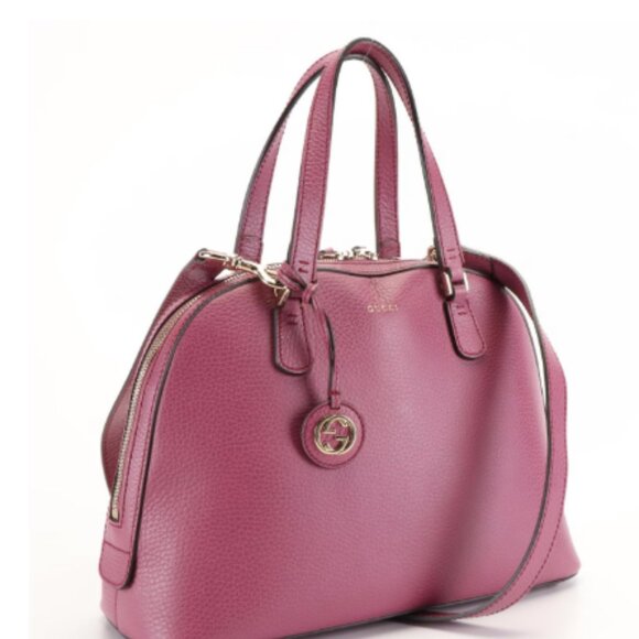 Gucci Lady Dollar Dome Two-Way Handbag in Pink Grained Leather - Picture 6 of 12